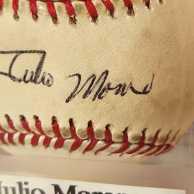 Lot of 4 OMLB Signed Autographed BaseballsJulio Moreno, Chis Singleton, Willis Otanez, Jeff Conine