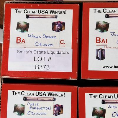 Lot of 4 OMLB Signed Autographed BaseballsJulio Moreno, Chis Singleton, Willis Otanez, Jeff Conine