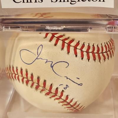 Lot of 4 OMLB Signed Autographed BaseballsJulio Moreno, Chis Singleton, Willis Otanez, Jeff Conine