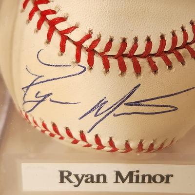 Lot of 4 OMLB Signed Autographed Baseballs John Stevens, Jorge Julio, Brian Falkenburg, Ryan Minor