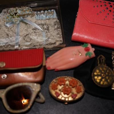 GROUPING OF LADIES WALLETS, CIGARETTE CASE., PILL BOXES AND MORE