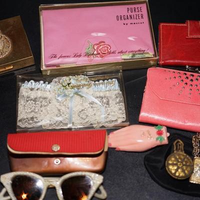 GROUPING OF LADIES WALLETS, CIGARETTE CASE., PILL BOXES AND MORE
