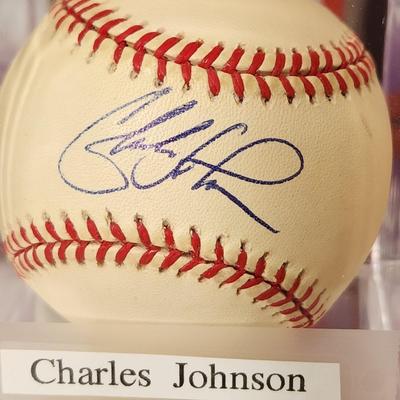 Lot of 4 OMLB Signed Autographed Baseballs Charles Johnson, Pat Rapp, John Parrish, Darnell McDonald