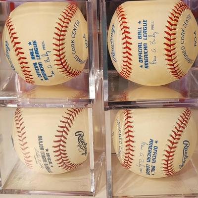 Lot of 4 OMLB Signed Autographed Baseballs Charles Johnson, Pat Rapp, John Parrish, Darnell McDonald