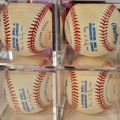 Lot of 4 OMLB Signed Autographed Baseballs Jason Werth, Melvin Rosario, Calvin Pickering, Len Sakata