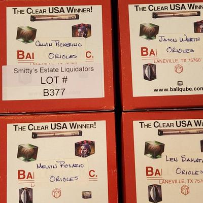 Lot of 4 OMLB Signed Autographed Baseballs Jason Werth, Melvin Rosario, Calvin Pickering, Len Sakata