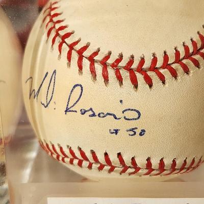 Lot of 4 OMLB Signed Autographed Baseballs Jason Werth, Melvin Rosario, Calvin Pickering, Len Sakata