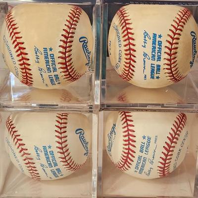 Lot of 4 Orioles OMLB Signed Autographed Baseballs Todd Cruz #10 , Pat Dobson, Rick Dempsey 1983 WS-MVP, Chris Hoiles