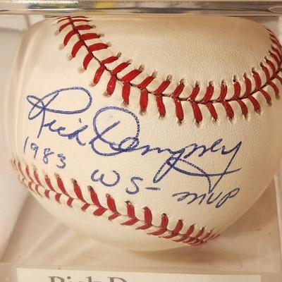 Lot of 4 Orioles OMLB Signed Autographed Baseballs Todd Cruz #10 , Pat Dobson, Rick Dempsey 1983 WS-MVP, Chris Hoiles