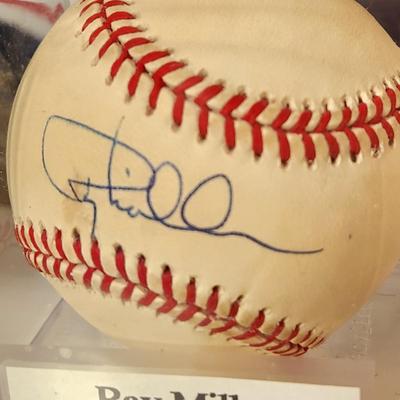 Lot of 4 OMLB Signed Autographed Baseballs Ray Miller, Bob Kennedy 54,55 , Will Clark, Lenny Webster