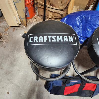 2 Craftsman Garage Shop Stools 1 Craftsman Tool Bag