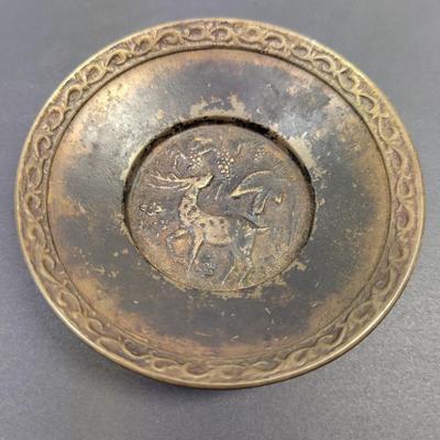 Made In Korea Vintage Brass Bowl With Animal Design