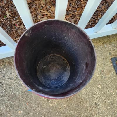 Hand painted Painted Heavy Metal Umbrella Stand Can 18" tall 9" Diameter