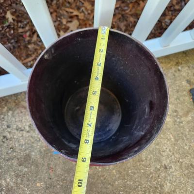 Hand painted Painted Heavy Metal Umbrella Stand Can 18" tall 9" Diameter