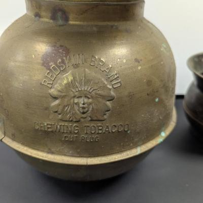 Redskin Brand Chewing Tobacco Cut Plug Spittoon & Vessel