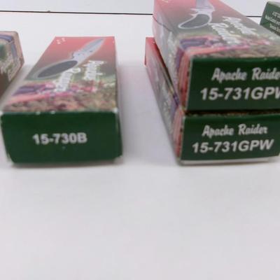Set of 9 New Apache Raider Pocket Knives #28