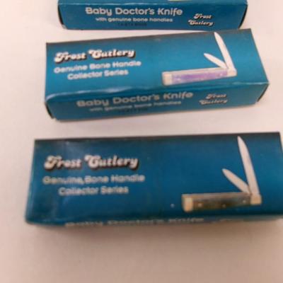 Set of 10 New B Pocket Baby Doctor's & Steel Warrior Pocket Knives Frost Cutlery #30
