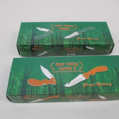 Set of 2 New Deer Valley Combo II Knives Frost Cutlery #32