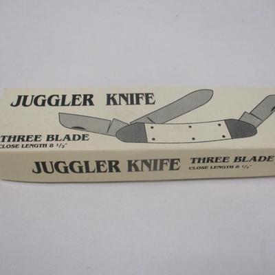 Three Blade Juggler Knife 8 1/2" Closed