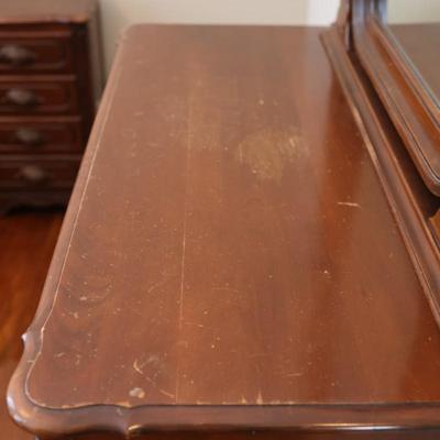 Victorian Walnut Solid Mirrored Dresser by Continental Furniture