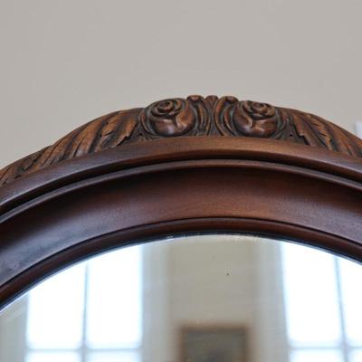 Victorian Walnut Solid Mirrored Dresser by Continental Furniture