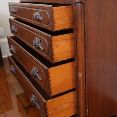 Victorian Walnut Solid Mirrored Dresser by Continental Furniture