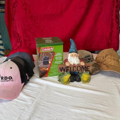 NEW Coleman Enamelware Coffee Percolator, Hats, Welcome Gnome