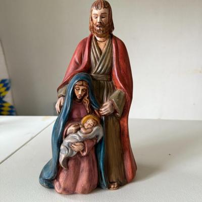 Ceramic Joseph, Mary, Jesus 10in