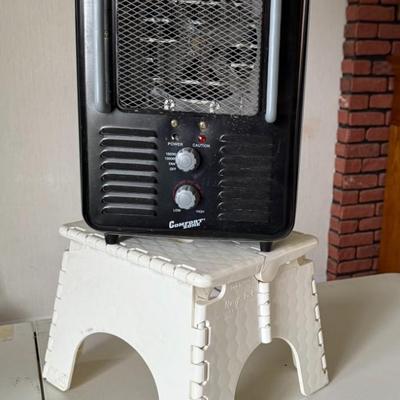 White Stepping Stool, Comfort Zone Heater
