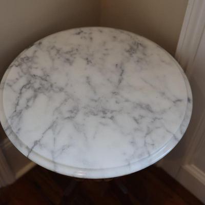 Victorian Style Italian Marble Top Mahogany Table