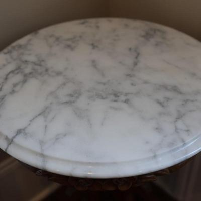 Victorian Style Italian Marble Top Mahogany Table