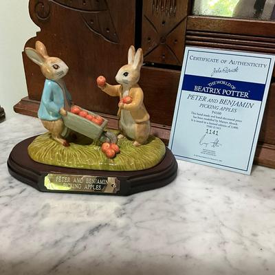 UD776 Beatrix Potter "Peter And Benjamin Picking Apples" Beswick Ware Ltd. Ed.