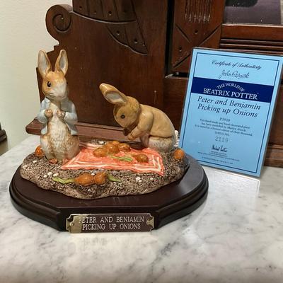 UD777 Beatrix Potter "Peter And Benjamin Picking Up Onions" Beswick Ware Ltd. Ed.