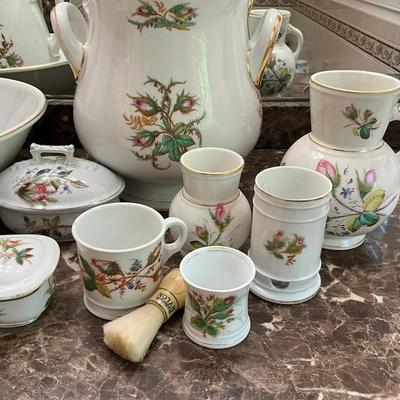 MB784 Set of Antique Moss Rose Ironstone Wash Set