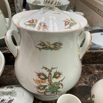 MB784 Set of Antique Moss Rose Ironstone Wash Set