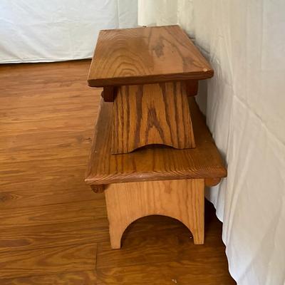 D809 Pair Of Wooden Pine Stools