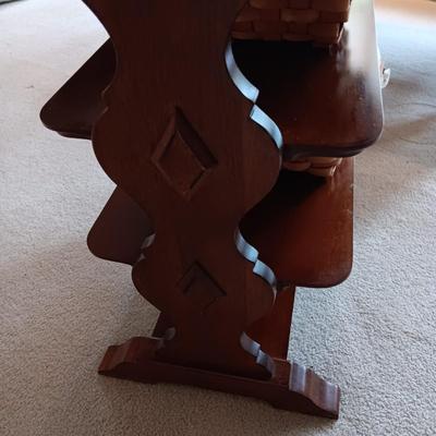 3 TIER SIDE TABLE WITH 2 LINED BASKETS