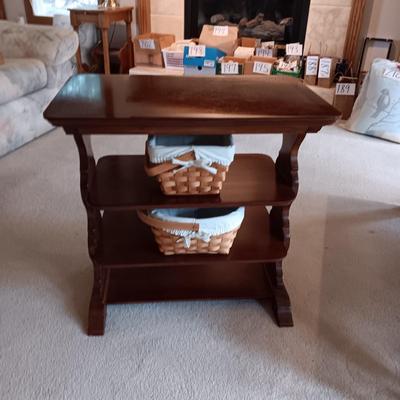 3 TIER SIDE TABLE WITH 2 LINED BASKETS