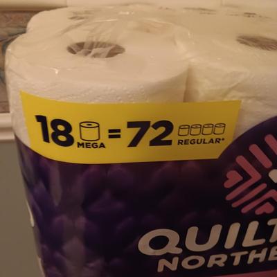 18 MEGA ROLLS OF QUILTED NOTHERN TOILET PAPER AND 3 UNOPENED BOXES OF KLEENEX