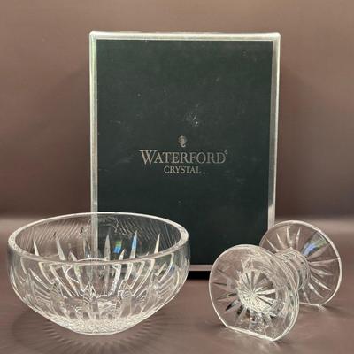 LOT 3D: Waterford Crystal Collection 1 Bowl, Candle Stick Holder & More