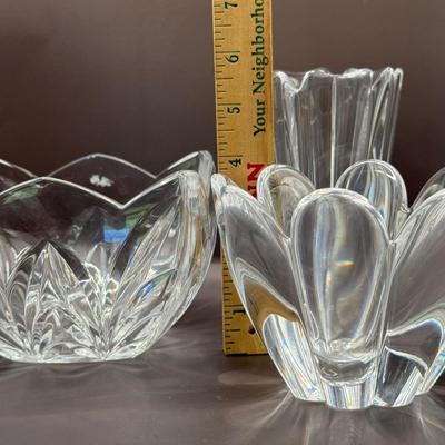LOT 4D: Vintage Orrefors Crystal Bowls & Vase