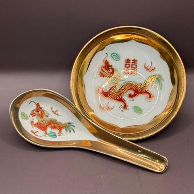 LOT 8D: Noritake Sylvia China Set, Vintage Chinese Cloisonne Chopsticks & More