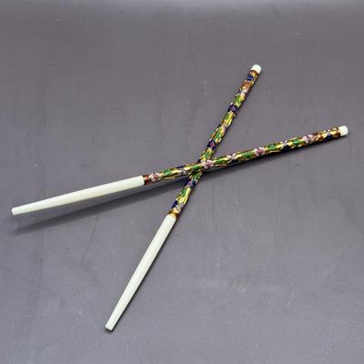 LOT 8D: Noritake Sylvia China Set, Vintage Chinese Cloisonne Chopsticks & More