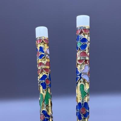 LOT 8D: Noritake Sylvia China Set, Vintage Chinese Cloisonne Chopsticks & More