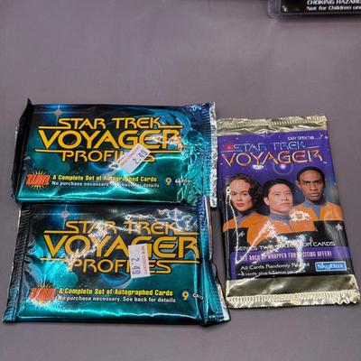 LOT 9P: Star Trek Collectibles - 1998 Star Trek Communicator In Open Box, Playing Cards In Tin, Badge & More