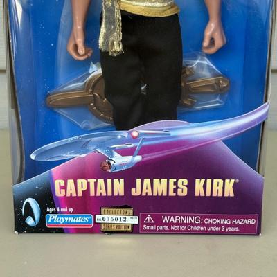 LOT 12P: Vintage Star Trek 12 Inch Captain Kirk Model Kit & Playmates Toys Action Figures