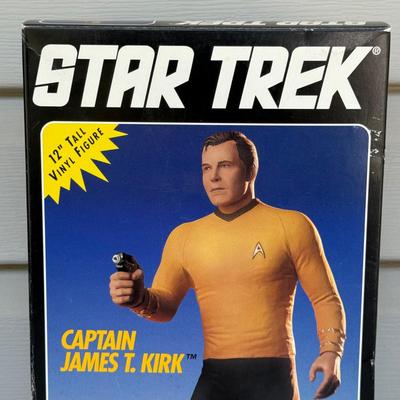 LOT 12P: Vintage Star Trek 12 Inch Captain Kirk Model Kit & Playmates Toys Action Figures