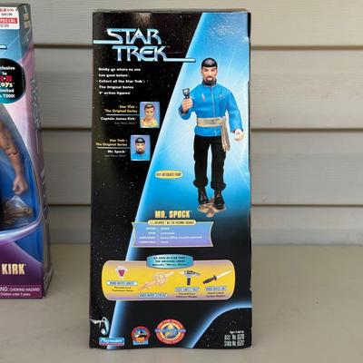 LOT 12P: Vintage Star Trek 12 Inch Captain Kirk Model Kit & Playmates Toys Action Figures