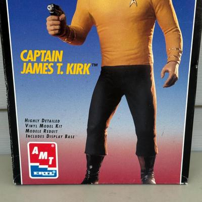 LOT 12P: Vintage Star Trek 12 Inch Captain Kirk Model Kit & Playmates Toys Action Figures