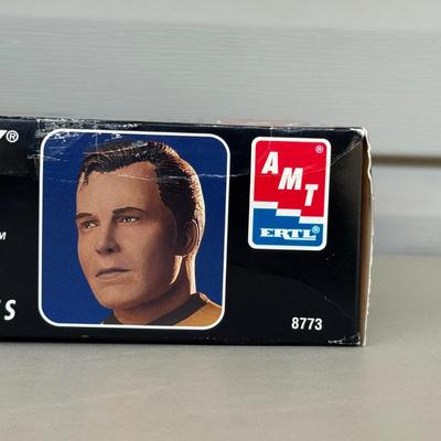 LOT 12P: Vintage Star Trek 12 Inch Captain Kirk Model Kit & Playmates Toys Action Figures
